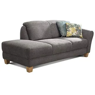 Cavadore Recamiere Gootlaand, Recamiere mit Federkern und Armteil rechts im Landhausstil, 194 x 84 x 91, grau