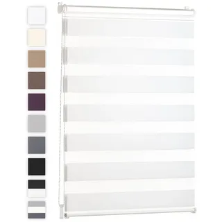 Blumtal Doppelrollo 100/195 cm, Weiß - Textil - 100x195 cm , Heimtextilien, Vorhänge, Rollos, Doppelrollos