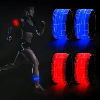 DazSpirit 4 LED Armband, Batterieleistung LED leucht Armbänder Lichtband