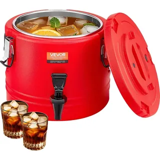 Vevor isolierter Getränkespender 8 L Thermo-Getränkespender für Heiß- und Kaltgetränke mit Zapfhahn, lebensmittelechter Kühlkrug mit Innenseite aus 304er-Edelstahl, für Tee Kaffee Restaurant