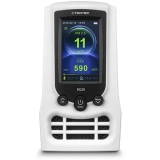 TROTEC CO2-Luftqualitätsmonitor und Partikelmessgerät BQ30 CO2 Ampel, Luftqualitätsmessungen, Kontrolle der Feinstaub- und CO2-Belastung
