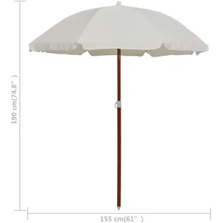 vidaXL Sonnenschirm Ø 180 cm beige