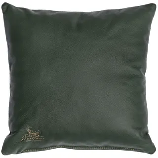 Centaur - Deko Lederkissen 40 x 40 cm für Sofa oder Schlafzimmer flaschengrün - Echt Leder Kissen Echtleder Sofakissen Lederoptik