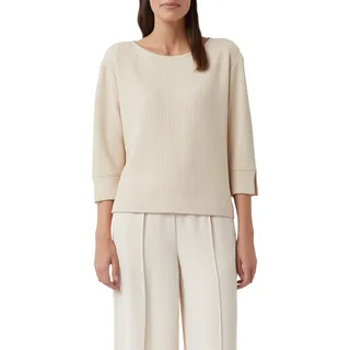 Comma Strukturiertes Sweatshirt mit 3/4-Ärmeln und U-Boot-Ausschnitt