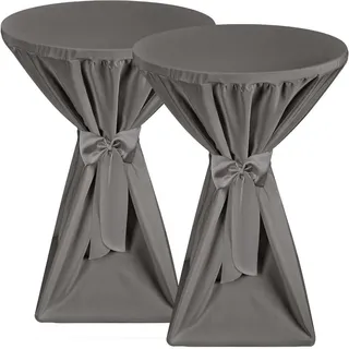 Beautissu Stehtischhusse Premium Anthrazit Ø 80 cm