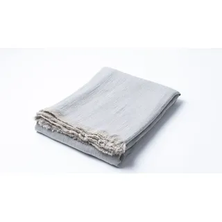 Decke mit Fransen, grau, 165x210 - Grau