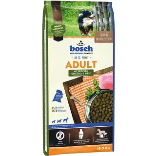 Bosch Tiernahrung Adult mit frischem Geflügel & Hirse 15 kg
