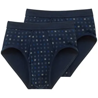 SCHIESSER Slip kariert blau XL 2er Pack