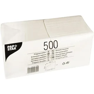 Papstar Servietten, 330 x 330 mm, 1lagig, weiß 12391, Weiss/opulenter Garten
