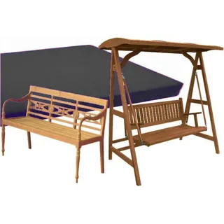 Teako Design Bankauflage 120x45 cm für Hollywoodschaukel & Gartenbank, Molise Design, weich & wasserabweisend (Schwarz) - Schwarz