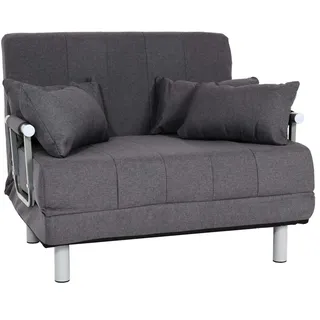 Mendler HWC-K29, Klappsessel Schlafsofa Gästebett Relaxsessel, Liegefläche 186x97cm Stoff (270g/m2) ~ dunkelgrau