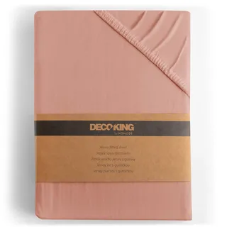 DecoKing Spannbettlaken Jersey 160 x 200 - 180 x 200 cm Lachs