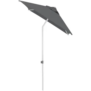 Kettler Sonnenschirm , Anthrazit, Silberfarben , Textil , 150x210 cm , 360° drehbar, höhenverstellbar, lichtecht, Knickgelenk, regenabweisend, rostfrei, stabile Strebegelenke, U-Profil-Streben, UV-beständig, wetterfest, mit Belüftung, geeignet für Balkon , Sonnenschutz, Sonnenschirme