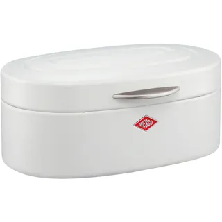 Wesco Single Elly Brotkasten in der Farbe weiß matt, pulverbeschichtetes Stahlblech, Lüftungslöcher und stabiler Handgriff