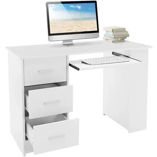 ML-Design Schreibtisch - Weiß, , Holzwerkstoff , 49x75x110 cm, , Büromöbel, Schreibtische, Schreibtische