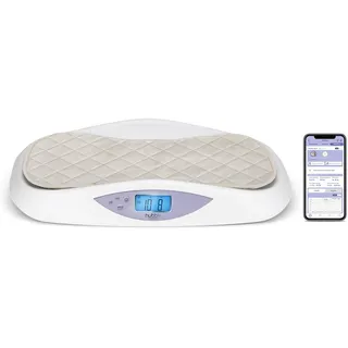 Hubble Connected Grow intelligente digitale Babywaage für Neugeborene und Säuglinge, großes LCD-Display, weiche Wickelunterlage, 4-Sensor-Technologie, Tara- und Hold-Funktion