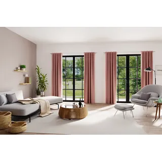 Gardine HOMING "Merle" Gr. 1, rosa (rosé), B:135cm H:175cm, Polyester, Gardinen, Gardine, Fertigschal
