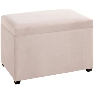 Truhenbank , Creme , Textil, Holzwerkstoff , 58x42x39 cm , Kleinmöbel, Truhen, Truhenbänke