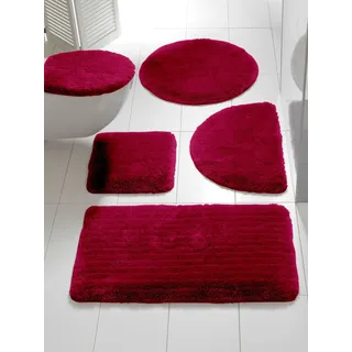 Badematte HEINE HOME Gr. 8, rot (weinrot), halbrund (50cm x 80cm ), 1 Stk., Badematten, Badematte