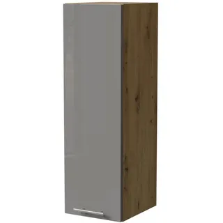 Feldmann-Wohnen Küchenhängeschrank W4/30 Essen Grau Hochglanz / Eiche Artisan Matt 30 / 32,5 / 96cm , Grau, Eiche Artisan , Holzwerkstoff , Rechteckig , 30x96x32.5 cm , Küchen, Küchenmöbel, Küchenschränke, Küchenoberschränke