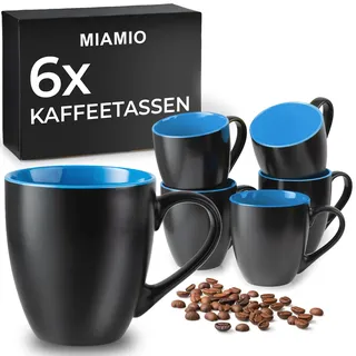 MIAMIO - 6 x 350 ml Kaffeetassen/Kaffeebecher Set - Tassen Set 6er Modern - Le Papillon Kollektion
