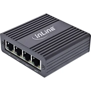 InLine USB-A Netzwerkadapter, 4x RJ45 Gigabit, USB 3.2 Gen.1, zu
