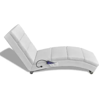 vidaXL Massage-Chaiselongue Weiß Kunstleder - Weiß