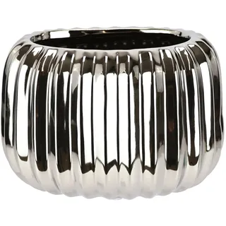 I.GE.A. Dekovase »Vase aus Keramik« Dekovase Blumenvase Modern für Tischdeko Tischvase Deko Trockenblume, silberfarben