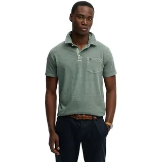 Superdry Classic Cotton Linen Kurzarm-poloshirt - Olive Branch Green - M