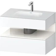 Duravit Qatego Einbauwaschtisch mit Konsolenwaschtischunterbau, 800x550x600mm, Nische Weiß Hochglanz, QA4785022, Farbe: Weiß Matt