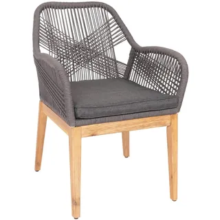 Mendler HWC-H56b Gartenstuhl 58 x 59 x 85 cm grau 1 St.