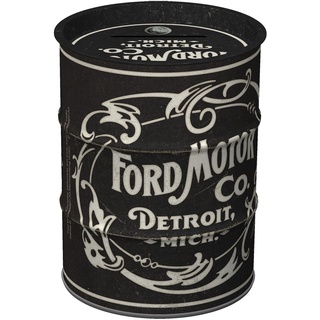 Nostalgic-Art Retro Spardose, 600 ml, Ford – Vintage Logo – Geschenk-Idee für Ford-Zubehör Fans, Sparschwein aus Metall, Vintage Blech-Sparbüchse