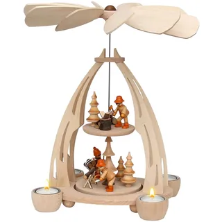 Dekohelden24 Zauberhafte Tischpyramide mit Winterfiguren, ca. 35 cm,