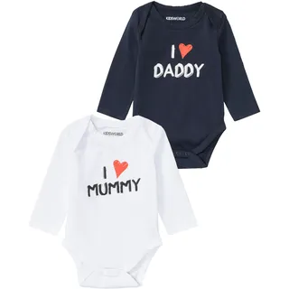 Kidsworld »2er Pack Baby-Body Sprüche, Mummy&Daddy« Packung, 2, 2 Stk. aus Bio-Baumwolle,