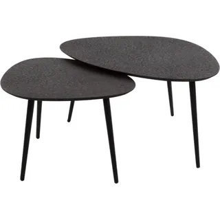 KAWOLA Couchtisch LAUCA Set 2-tlg. Metall schwarz dreieckig - Schwarz