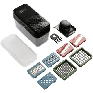 Richardson Sheffield Gemüsehobel, 12 in 1 Mandoline, Küchenset, Edelstahl Küchenhobel, Reibe, Schneider, Raspel, Schäler, Verstellbar, Hobel Gemüse - Schwarz