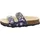 Fussbettpantoffel Blau/Mehrfarbig 38