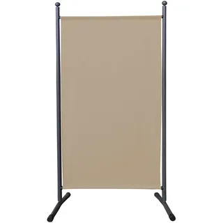 QUICK STAR Paravent 180 x 78 cm Stoff Raumteiler Klein Garten Stellwand Trennwand Balkon Sichtschutz Sand