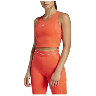 Adidas Techfit Cropped Training Tank Top, Damen Panzer, Bright red, IX3271