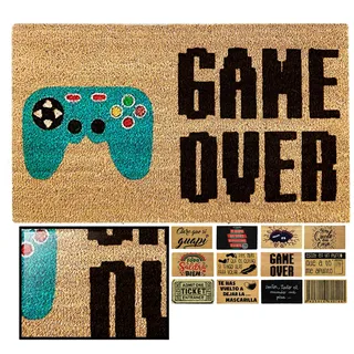 LucaHome Fußmatte für den Eingangsbereich, originelles und lustiges Design, aus natürlicher Kokosfaser, 40 x 70 cm, ideal für Außentüren, Flure und Hauseingänge