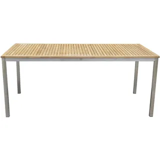 Garden Pleasure Gartentisch DENVER 180 x 90 x 75 cm braun/silber