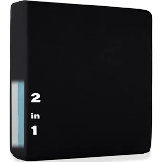 Orthopädisches Wendesitzkissen 40x40x8 cm – Made in Europa | 2-in-1 Komfort mit Visco- & PU-Schaum | Wendbar & ergonomisch | Schwarzer Bezug, waschbar & mit Reißverschluss