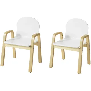 SoBuy 2er SET Kinderstühle , Weiß , Holzwerkstoff, Holz , 40x53x32 cm , Babymöbel & Kindermöbel, Babyzimmer, Kindersessel & Kindertische