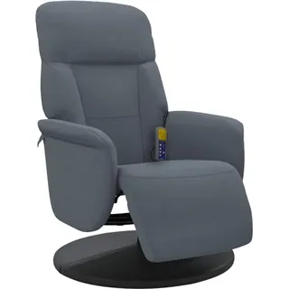 vidaXL Massagesessel mit Fußteil Dunkelgrau Samt