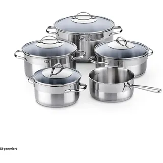RIESS MURANO Topf-Set 9-tlg. Kochtopf + Stielkasserolle + Fleischtopf + Bratentopf + Dämpfeinsatz + 4 x weitere Teile