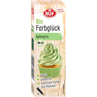 RUF Bio Lebensmittelfarbe Grün, Paste zum Backen & Glasieren, 1 x 25g | Veganes Bio Einfärbemittel Apfelgrün, ideal für Fondant, Cremes & Getränke, glutenfrei & einfach zu dosieren
