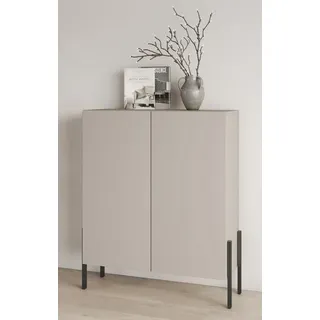 INOSIGN Kommode »Jukon, Breite 110 cm, moderne grifflose Hochschrank, 2Türen« Highboard mit viel Stauraum, push-to-open-Funktion, beige