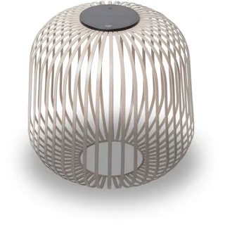 LUUK Studio Portable Solar Gartenleuchte, großes Windlicht für draußen, LED Tischlaterne, Balkonlicht, wetterfeste Outdoor Beleuchtung nach IP65, Designleuchte & minimalistische Deko, Nomad Braun