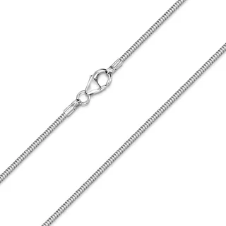 Damen Schlangenkette Silber 925 - Feine Halskette 1,2mm rhodiniert K22 | Zarte Silberkette aus hautfreundlichem 925 Sterling Silber für Frauen und Mädchen in 40-120cm von MATERIA by Matthias Wagner