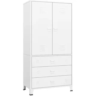 vidaXL Industrial Kleiderschrank Weiß 90x50x180 cm Metall